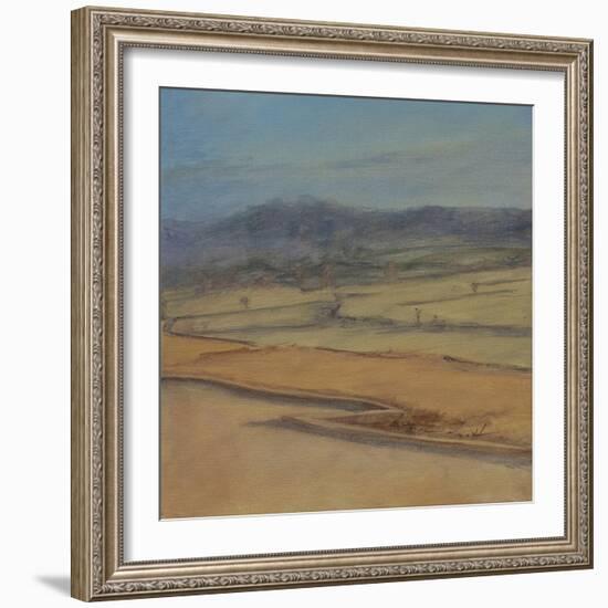 Zigzag Hedge, Somerset, 2022 (Oil on Canvas)-Antonia Myatt-Framed Giclee Print