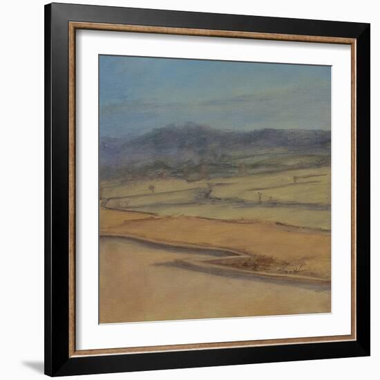 Zigzag Hedge, Somerset, 2022 (Oil on Canvas)-Antonia Myatt-Framed Giclee Print