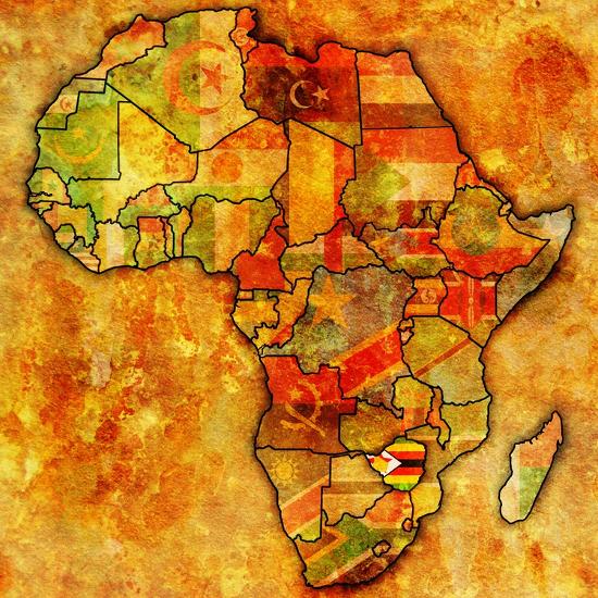 Zimbabwe On Actual Map Of Africa Art Print Michal812 Art Com