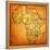 Zimbabwe on Actual Map of Africa-michal812-Framed Stretched Canvas