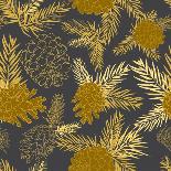 Seamless Pattern with Fir-Cone. Christmas Tree Ornament Vector Illustrations-Zinaida Zaiko-Framed Art Print