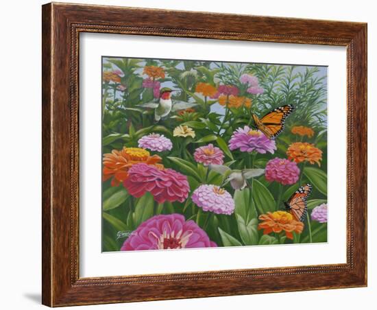 Zinnia Bouquet-Fred Szatkowski-Framed Art Print