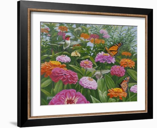 Zinnia Bouquet-Fred Szatkowski-Framed Art Print