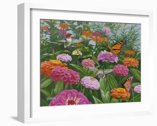 Zinnia Bouquet-Fred Szatkowski-Framed Art Print