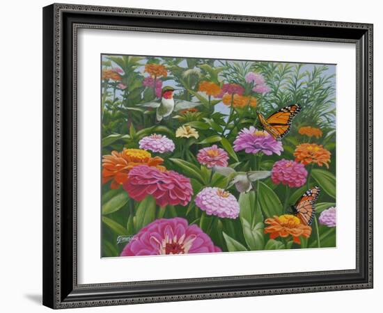 Zinnia Bouquet-Fred Szatkowski-Framed Art Print