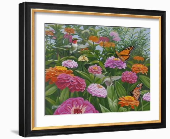 Zinnia Bouquet-Fred Szatkowski-Framed Art Print