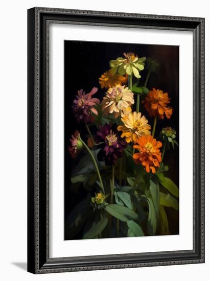 Zinnia Bouquet-Vivienne Dupont-Framed Art Print