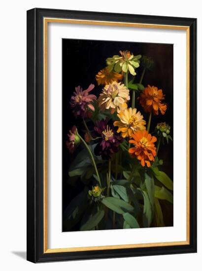 Zinnia Bouquet-Vivienne Dupont-Framed Art Print