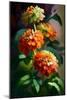 Zinnia Flowers-Vivienne Dupont-Mounted Art Print