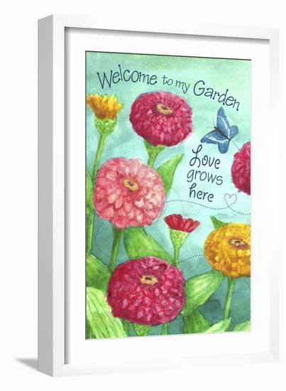 Zinnia Welcome Love-Melinda Hipsher-Framed Giclee Print