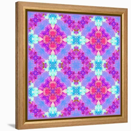 Zinnia with Orchid and Colorful Pop Floral Ornaments, Symmetric Floral Montage, Layer Work-Alaya Gadeh-Framed Premier Image Canvas