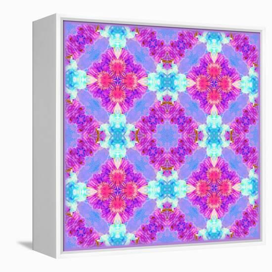 Zinnia with Orchid and Colorful Pop Floral Ornaments, Symmetric Floral Montage, Layer Work-Alaya Gadeh-Framed Premier Image Canvas