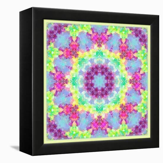 Zinnia with Orchid and Colorful Pop Floral Ornaments, Symmetric Floral Montage, Layer Work-Alaya Gadeh-Framed Premier Image Canvas