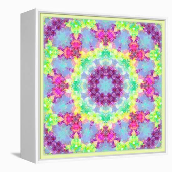 Zinnia with Orchid and Colorful Pop Floral Ornaments, Symmetric Floral Montage, Layer Work-Alaya Gadeh-Framed Premier Image Canvas