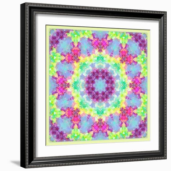 Zinnia with Orchid and Colorful Pop Floral Ornaments, Symmetric Floral Montage, Layer Work-Alaya Gadeh-Framed Photographic Print