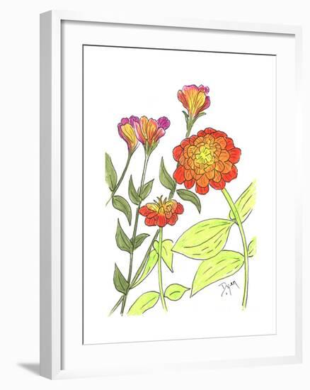 Zinnia-Beverly Dyer-Framed Art Print