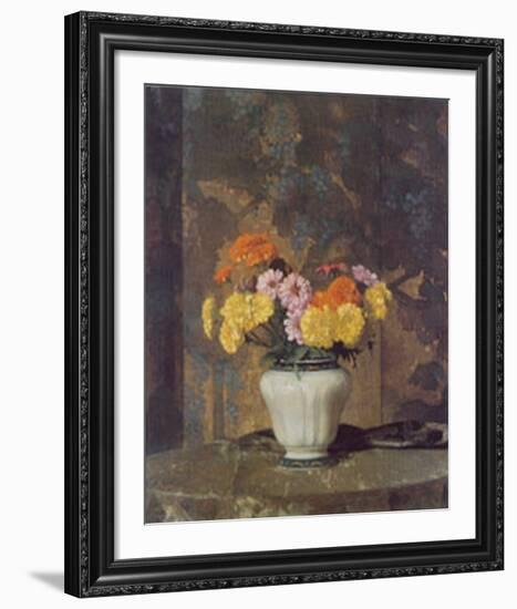 Zinnias And Marigolds-Hermann Dudley Murphy-Framed Art Print