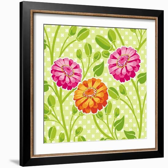 Zinnias I-Patty Young-Framed Art Print