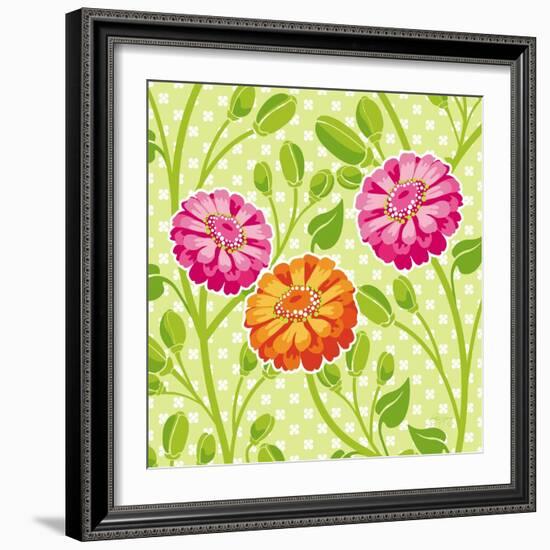 Zinnias I-Patty Young-Framed Art Print