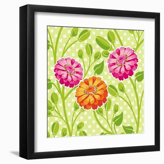 Zinnias I-Patty Young-Framed Art Print