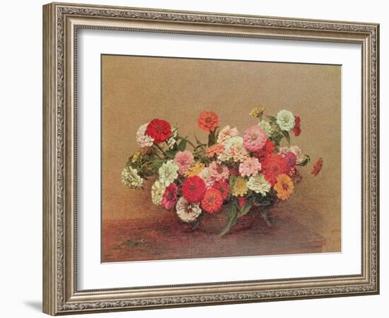 Zinnias in a Glass Bowl, 1886-Henri Fantin-Latour-Framed Giclee Print