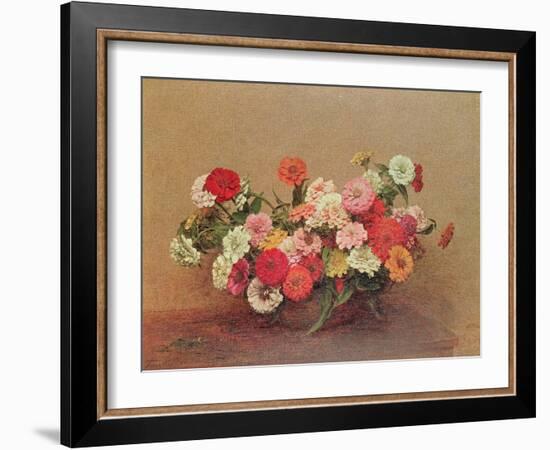 Zinnias in a Glass Bowl, 1886-Henri Fantin-Latour-Framed Giclee Print