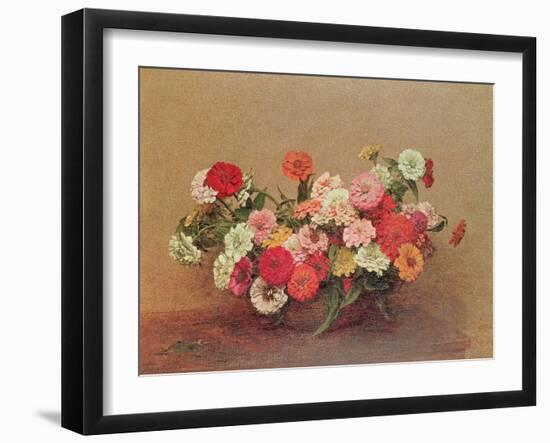 Zinnias in a Glass Bowl, 1886-Henri Fantin-Latour-Framed Giclee Print