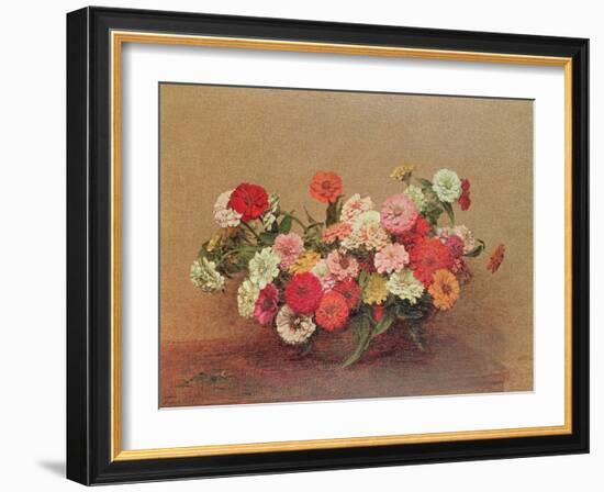 Zinnias in a Glass Bowl, 1886-Henri Fantin-Latour-Framed Giclee Print