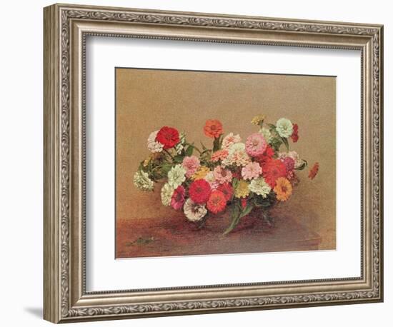 Zinnias in a Glass Bowl, 1886-Henri Fantin-Latour-Framed Giclee Print