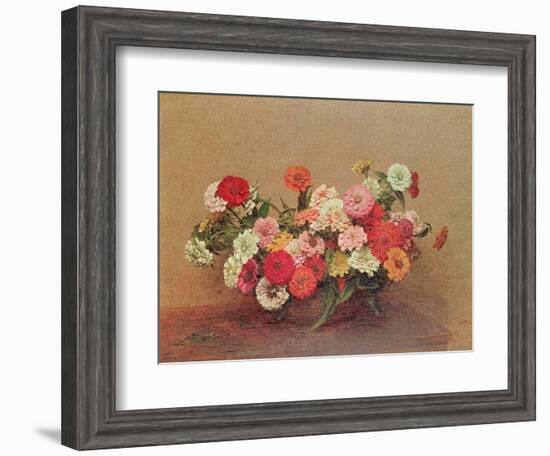 Zinnias in a Glass Bowl, 1886-Henri Fantin-Latour-Framed Giclee Print