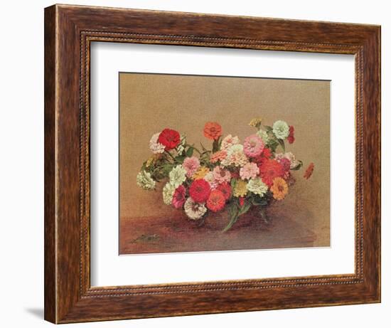 Zinnias in a Glass Bowl, 1886-Henri Fantin-Latour-Framed Giclee Print