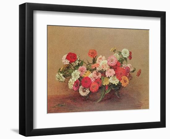 Zinnias in a Glass Bowl, 1886-Henri Fantin-Latour-Framed Giclee Print