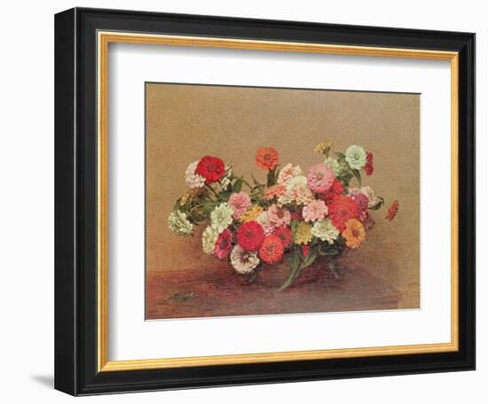 Zinnias in a Glass Bowl, 1886-Henri Fantin-Latour-Framed Giclee Print