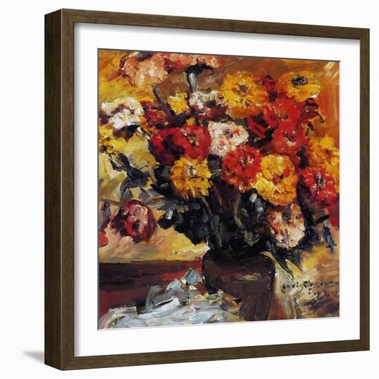 Zinnias in a Vase, 1924-Lovis Corinth-Framed Giclee Print