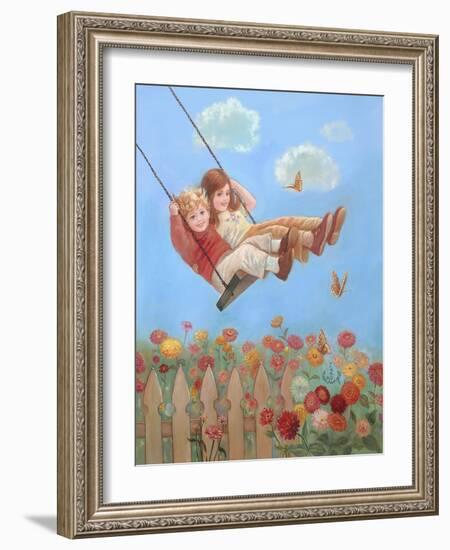 Zinnias-Judy Mastrangelo-Framed Giclee Print