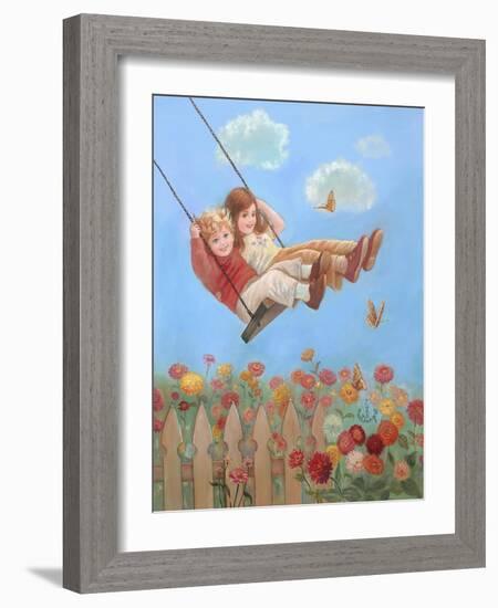 Zinnias-Judy Mastrangelo-Framed Giclee Print