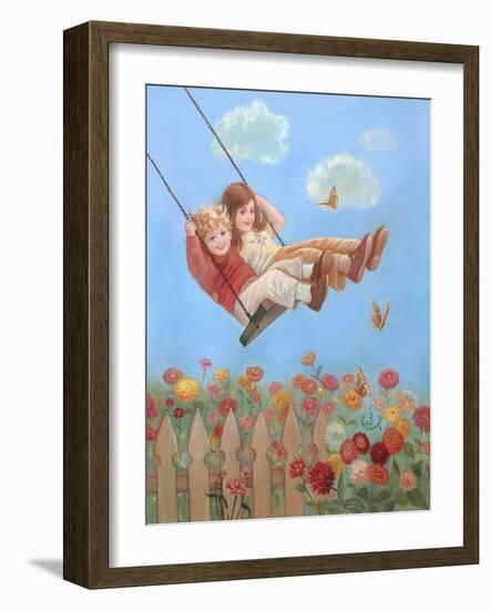 Zinnias-Judy Mastrangelo-Framed Giclee Print
