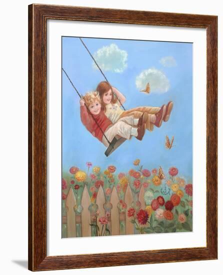 Zinnias-Judy Mastrangelo-Framed Giclee Print