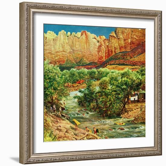 "Zion Canyon," July 9, 1960-John Clymer-Framed Giclee Print