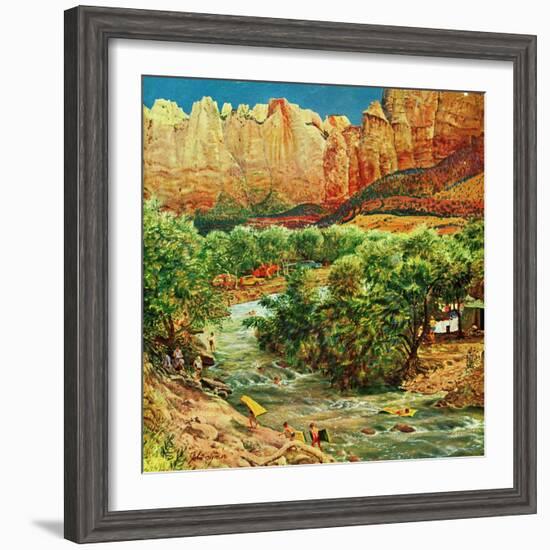 "Zion Canyon," July 9, 1960-John Clymer-Framed Giclee Print