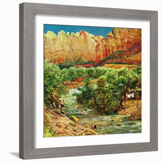 "Zion Canyon," July 9, 1960-John Clymer-Framed Giclee Print