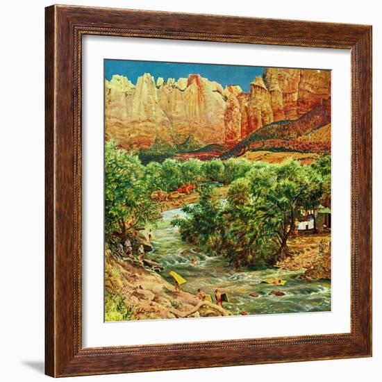 "Zion Canyon," July 9, 1960-John Clymer-Framed Giclee Print