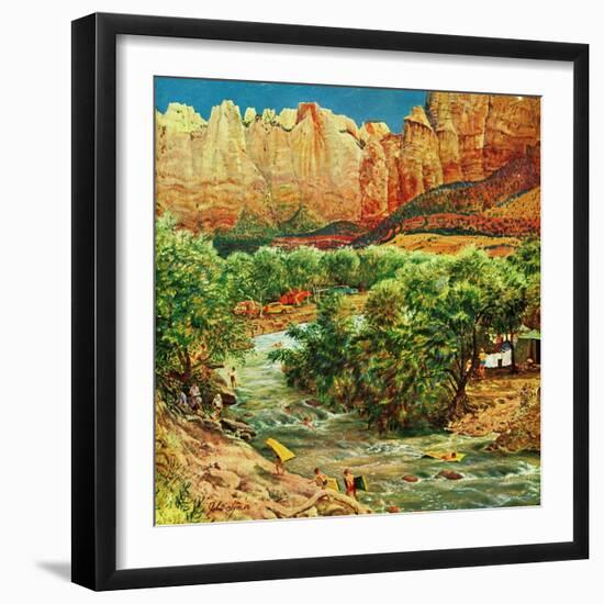 "Zion Canyon," July 9, 1960-John Clymer-Framed Giclee Print