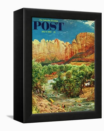 "Zion Canyon," Saturday Evening Post Cover, July 9, 1960-John Clymer-Framed Premier Image Canvas