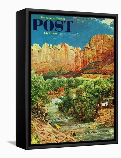 "Zion Canyon," Saturday Evening Post Cover, July 9, 1960-John Clymer-Framed Premier Image Canvas