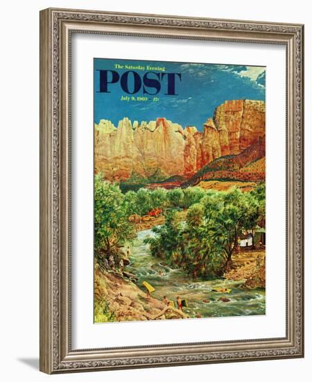 "Zion Canyon," Saturday Evening Post Cover, July 9, 1960-John Clymer-Framed Giclee Print