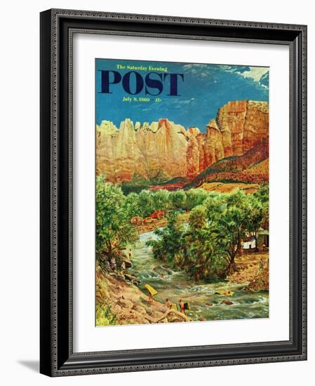 "Zion Canyon," Saturday Evening Post Cover, July 9, 1960-John Clymer-Framed Giclee Print