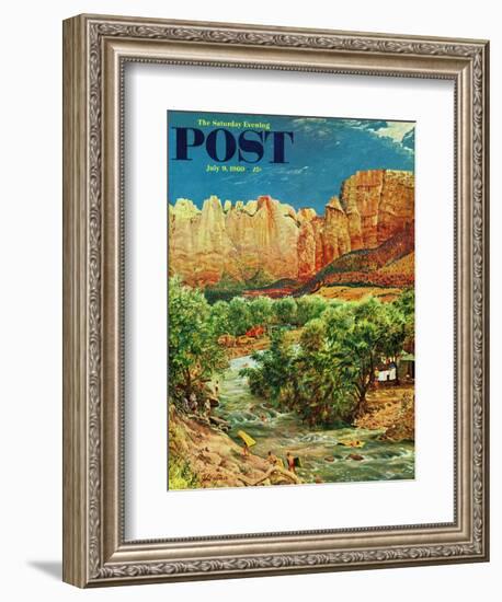 "Zion Canyon," Saturday Evening Post Cover, July 9, 1960-John Clymer-Framed Giclee Print