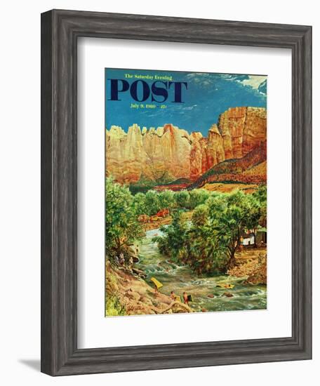 "Zion Canyon," Saturday Evening Post Cover, July 9, 1960-John Clymer-Framed Giclee Print