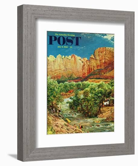 "Zion Canyon," Saturday Evening Post Cover, July 9, 1960-John Clymer-Framed Giclee Print